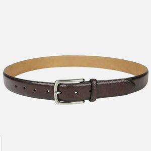 Club Room Men's Brown Leather Harness Buckle Dress Belt US Size M 34-36 NWT